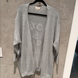 NWOT Elan Rock & Love Light Gray Open-Front Cardigan O/S